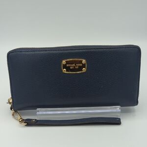 Michael Kors Blue Zip-Around Wallet